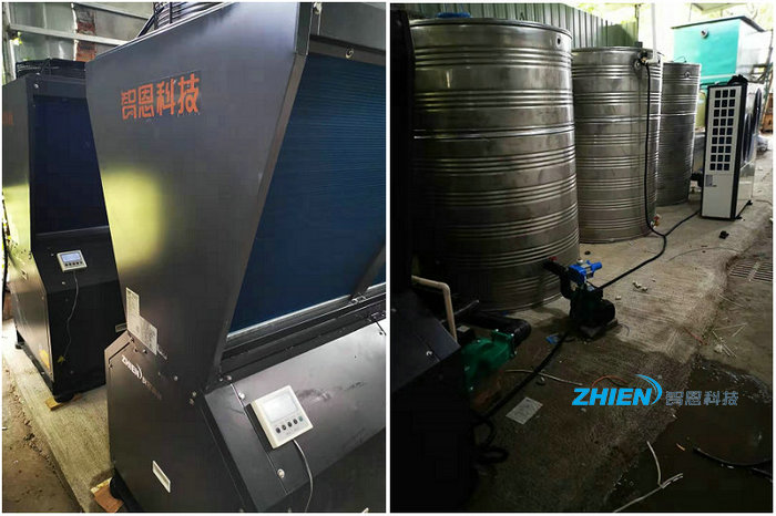工厂生产热水工程：宁波巨藤陶瓷阀生产热水工程-空气能热泵厂家